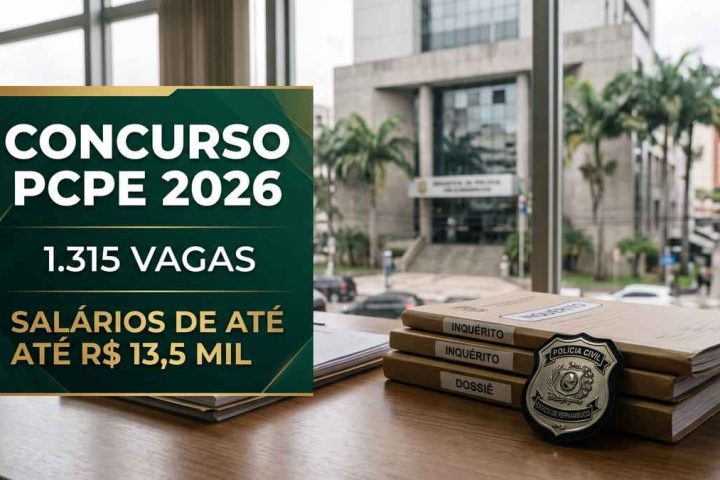 Concurso da Polícia Civil de Pernambuco 2026 oferece 1.315 vagas para Agente, Escrivão e Delegado de Polícia